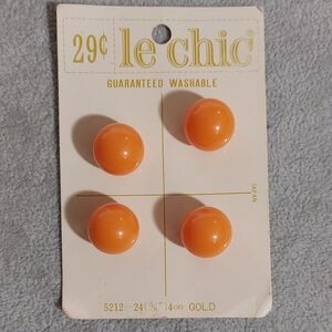 Vintage Le Chic Round Ball Gold Buttons